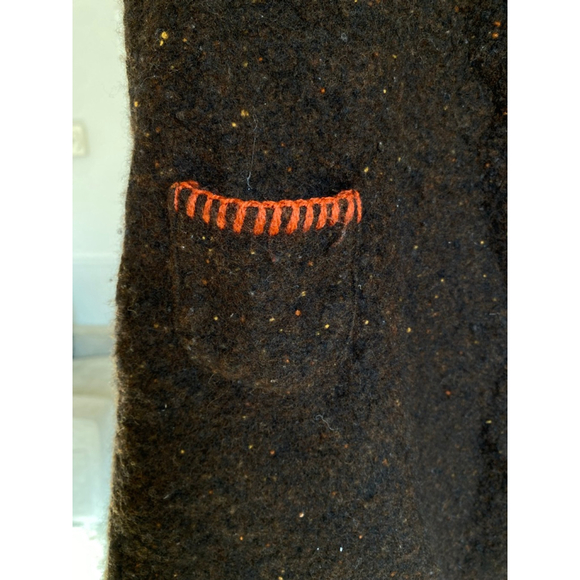 DAVID CHARLES Wool Tweed Shift Dress 6Y Vintage Cottage Winter Autumn Brown Boho - Picture 5 of 9